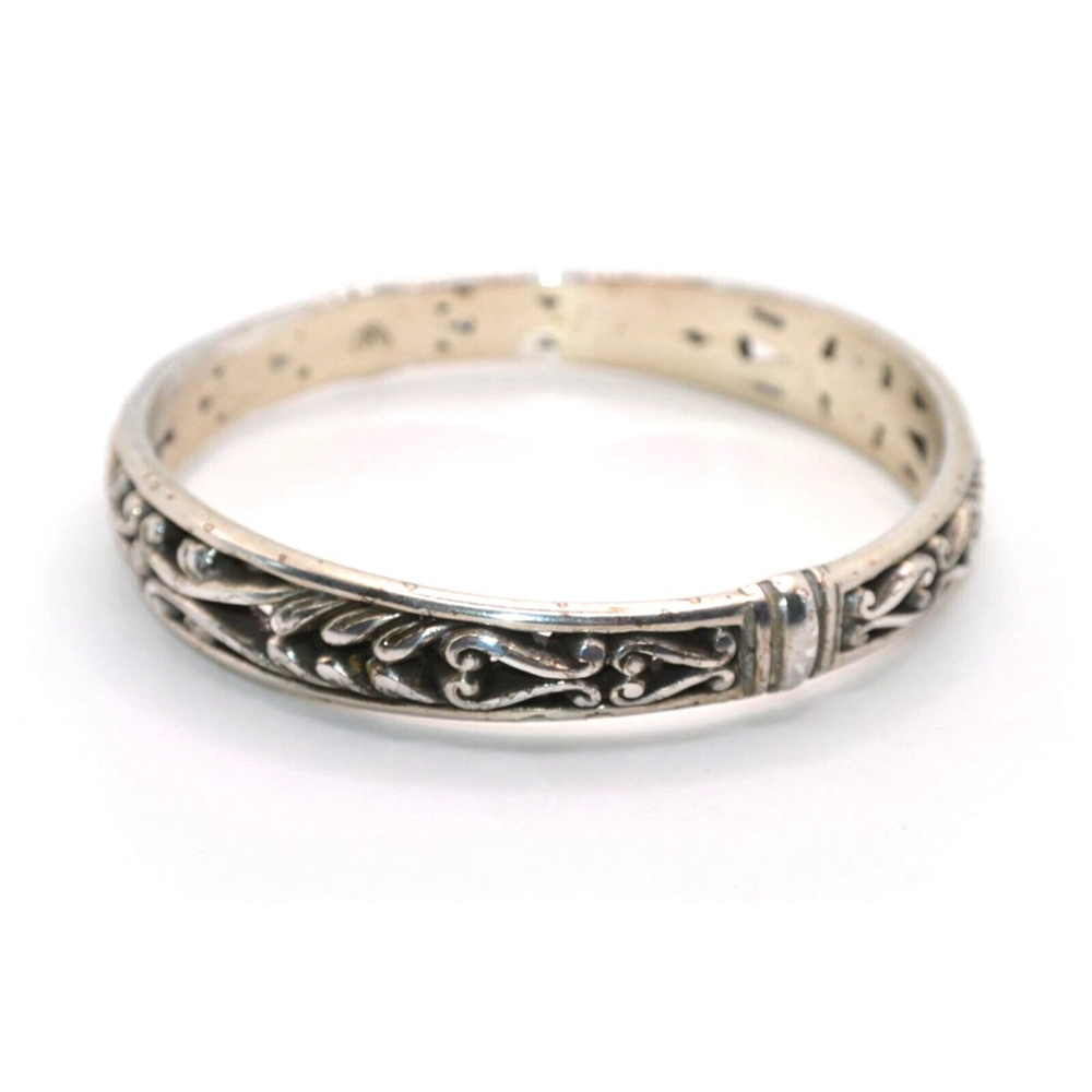 Brighton Silver Plated Scrollwork Hinged Bangle B… - image 1